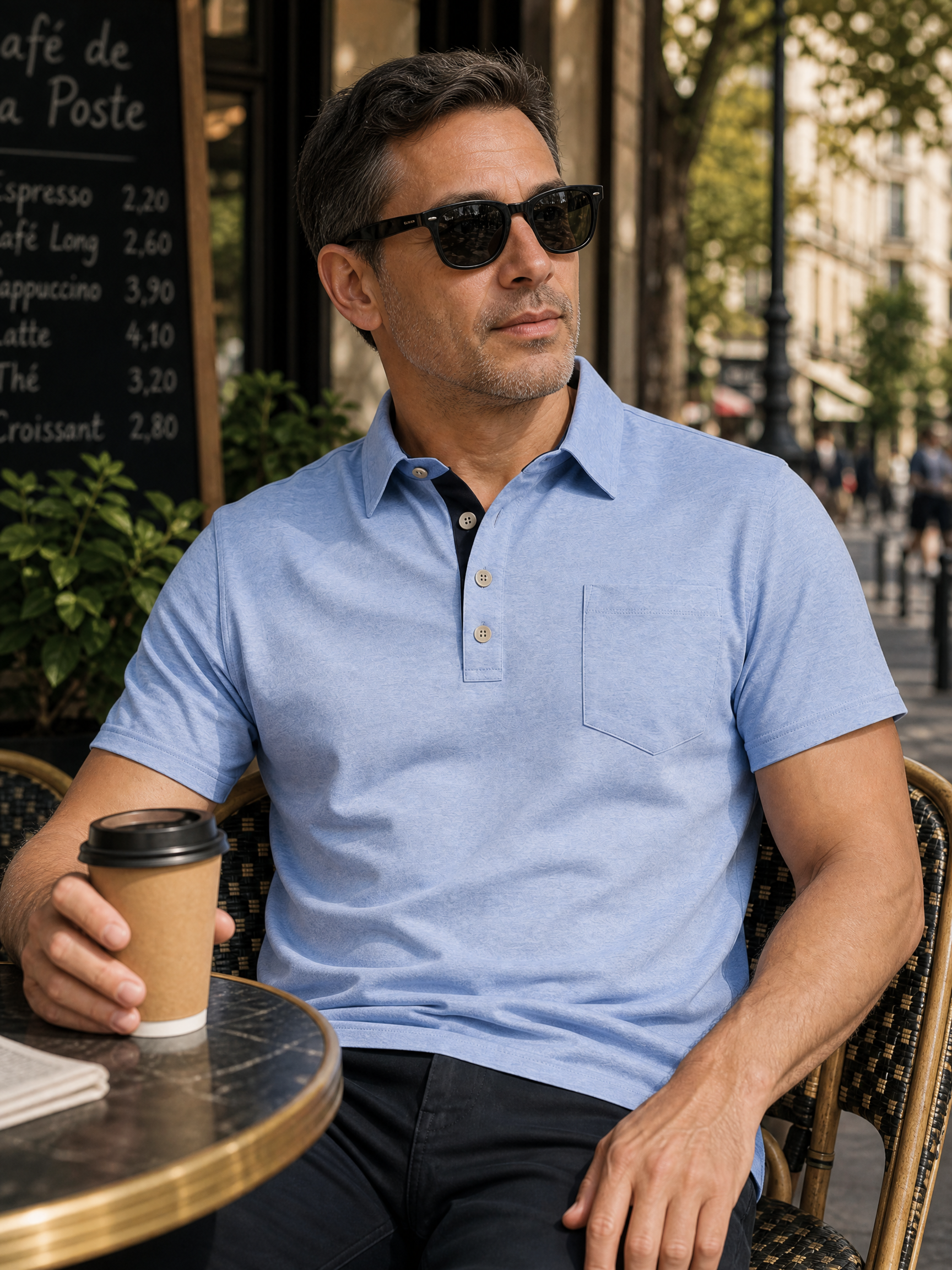 Stretch Cotton-Blend Pocket Short Sleeve Shirt