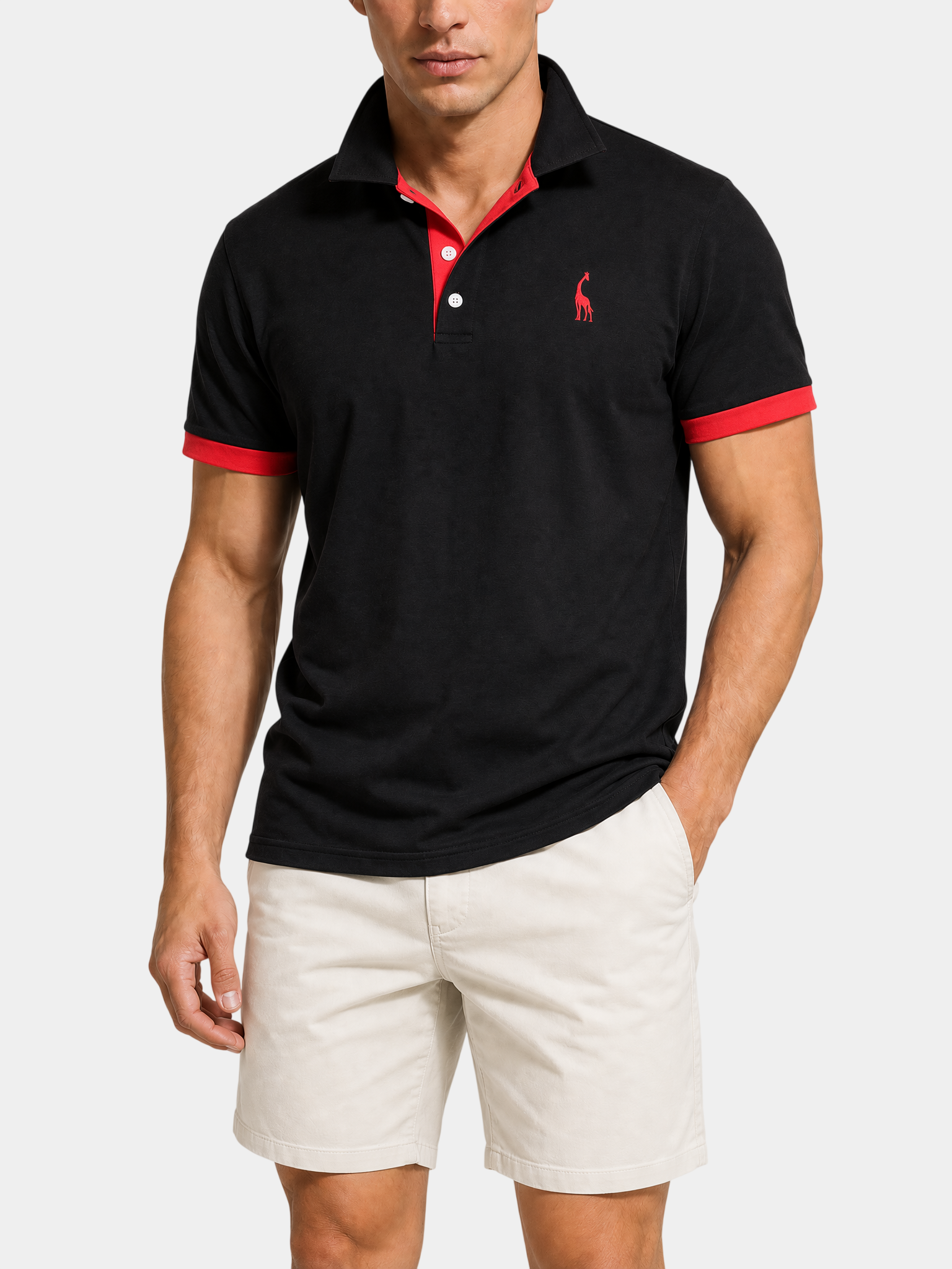Cotton Blend Embroidered Polo Shirt