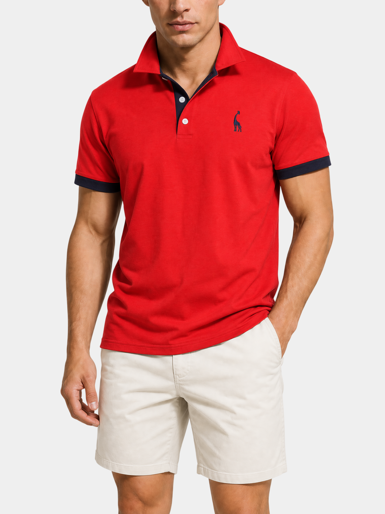Cotton Blend Embroidered Polo Shirt