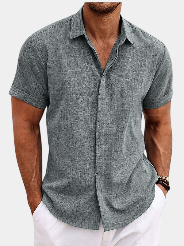 Lightweight Cotton Linen Short Sleeve Shirt