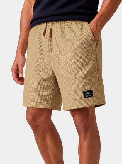 Waffle Textured Cotton-Blend Shorts