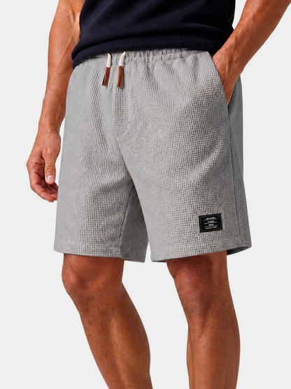 Waffle Textured Cotton-Blend Shorts