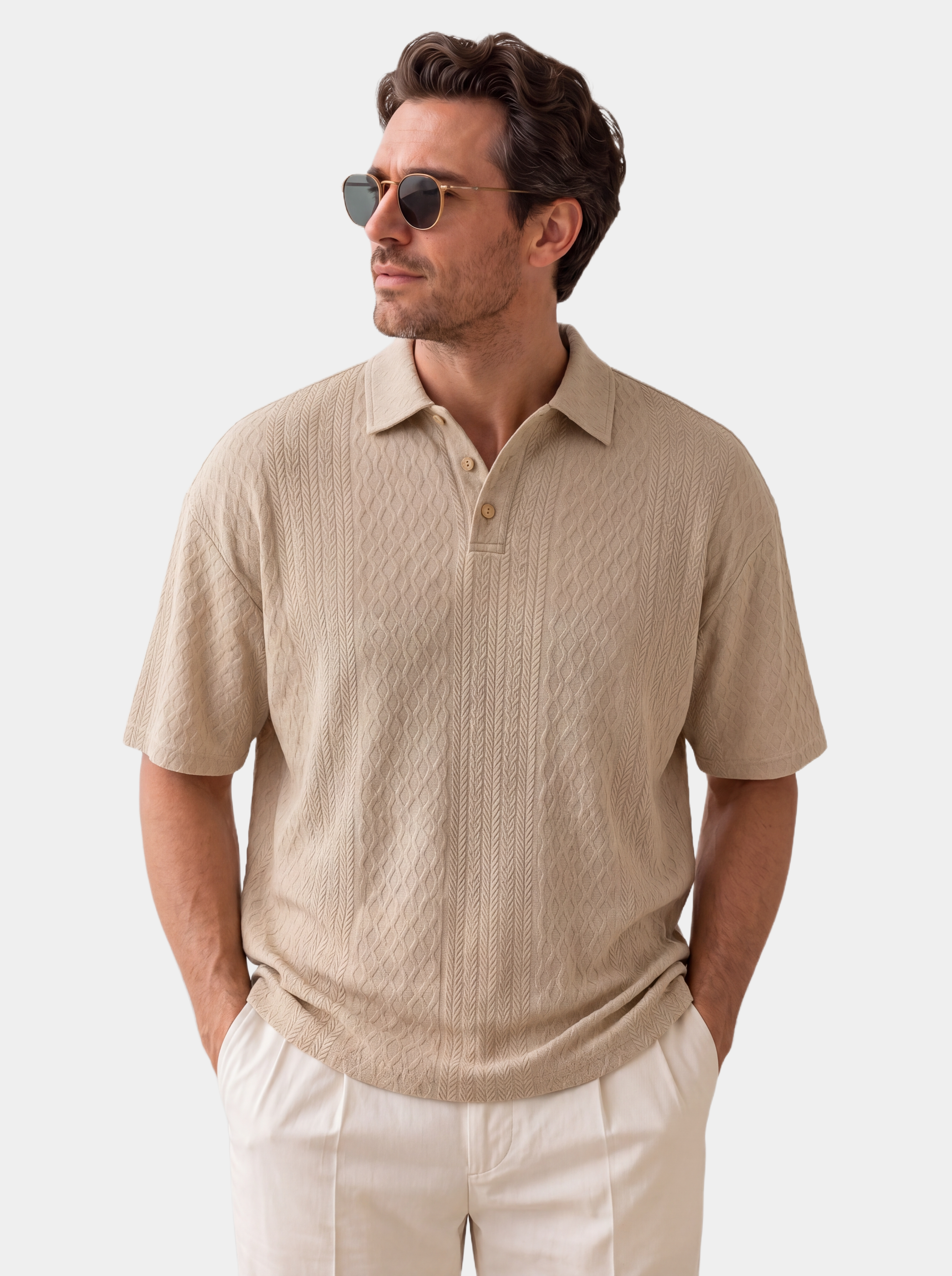 Classic Textured Jacquard Polo Shirt