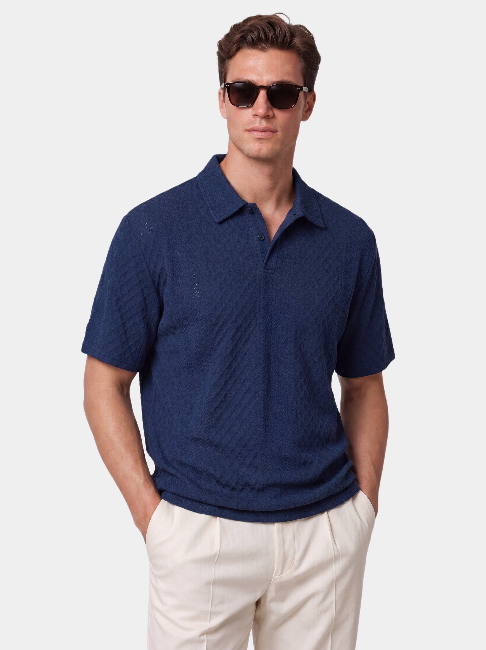 Classic Textured Jacquard Polo Shirt