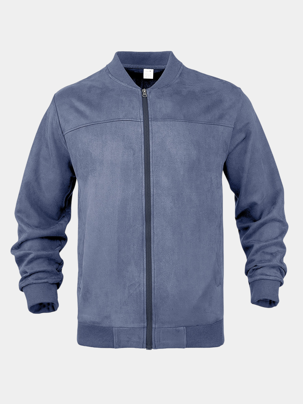 Premium Suede-Look Stand Collar Zip Jacket