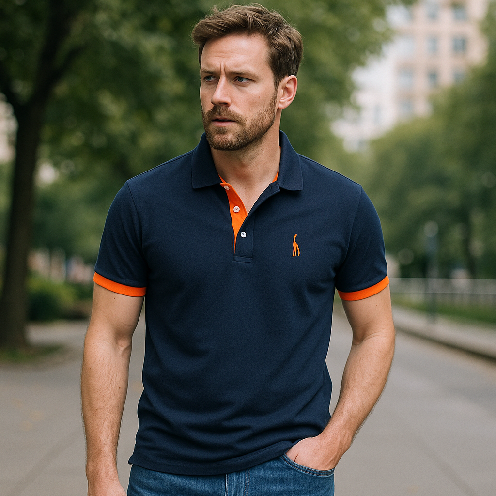 Men's Premium Cotton Blend Embroidered Polo Shirt