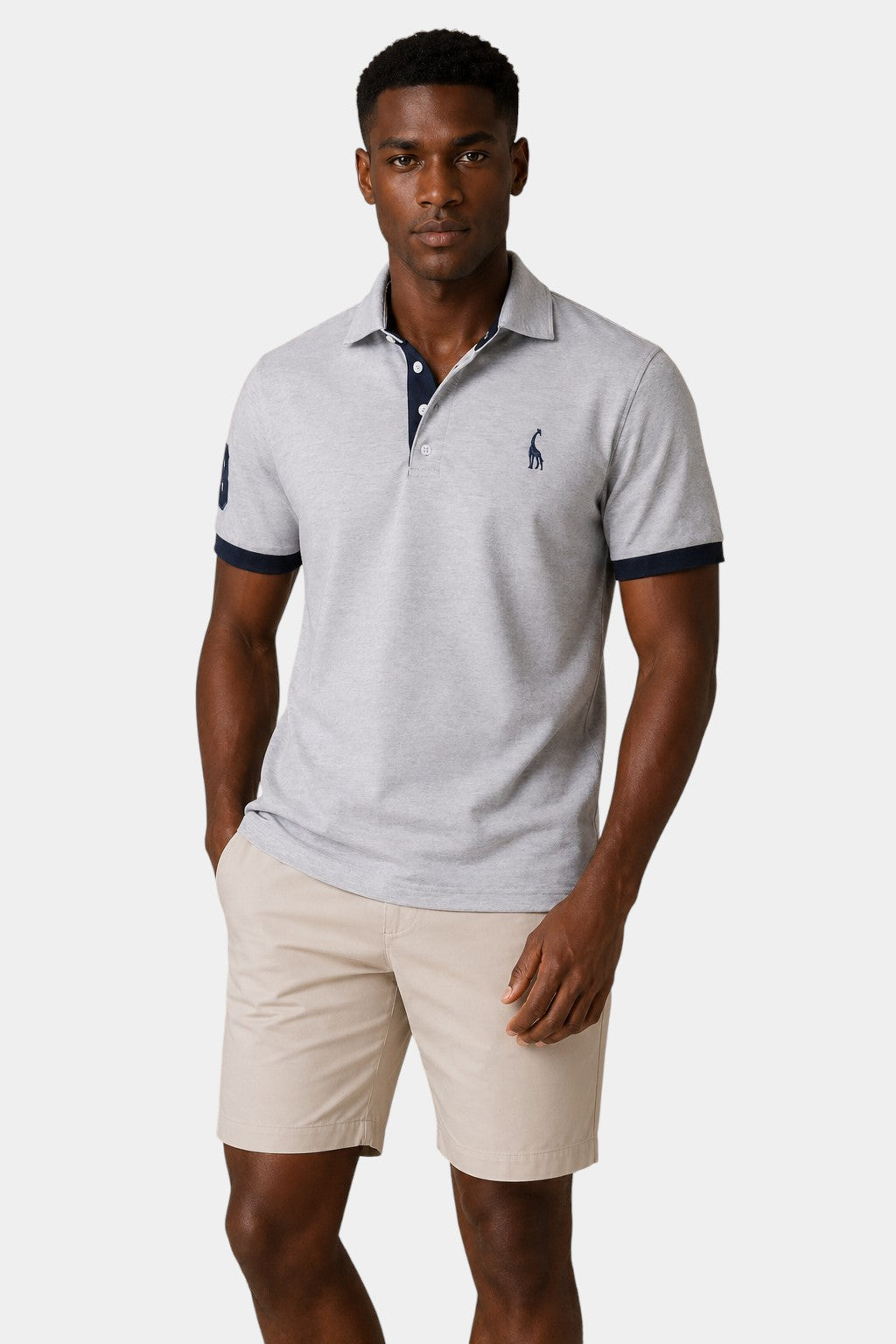 Cotton Blend Embroidered Polo Shirt