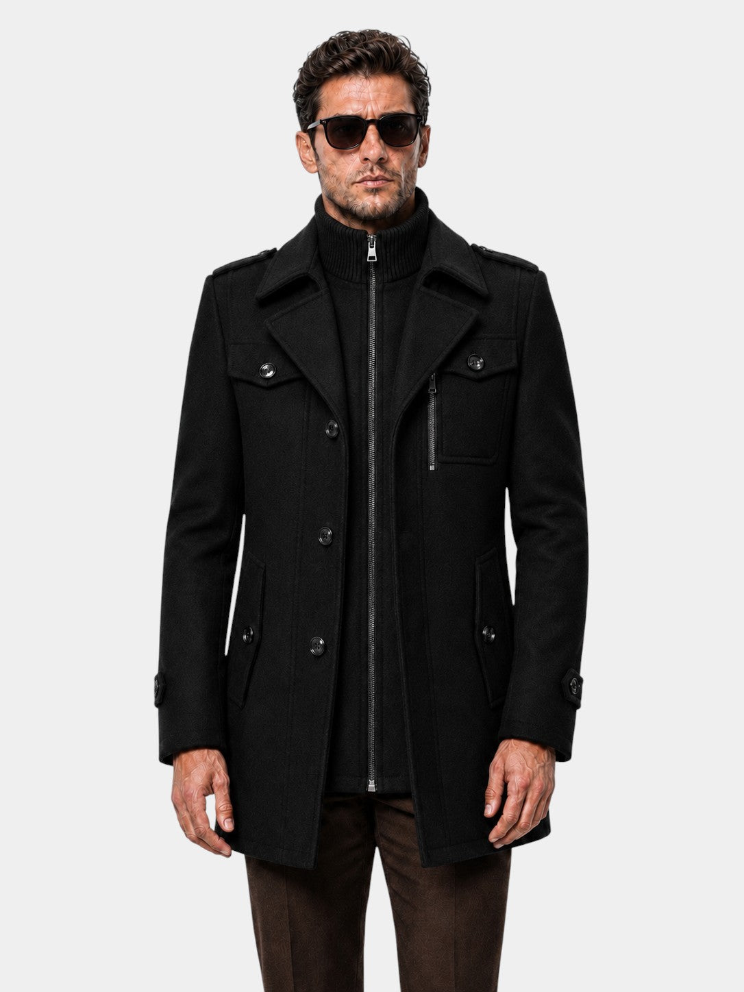 Ckesemen Double Layer Wool Coat