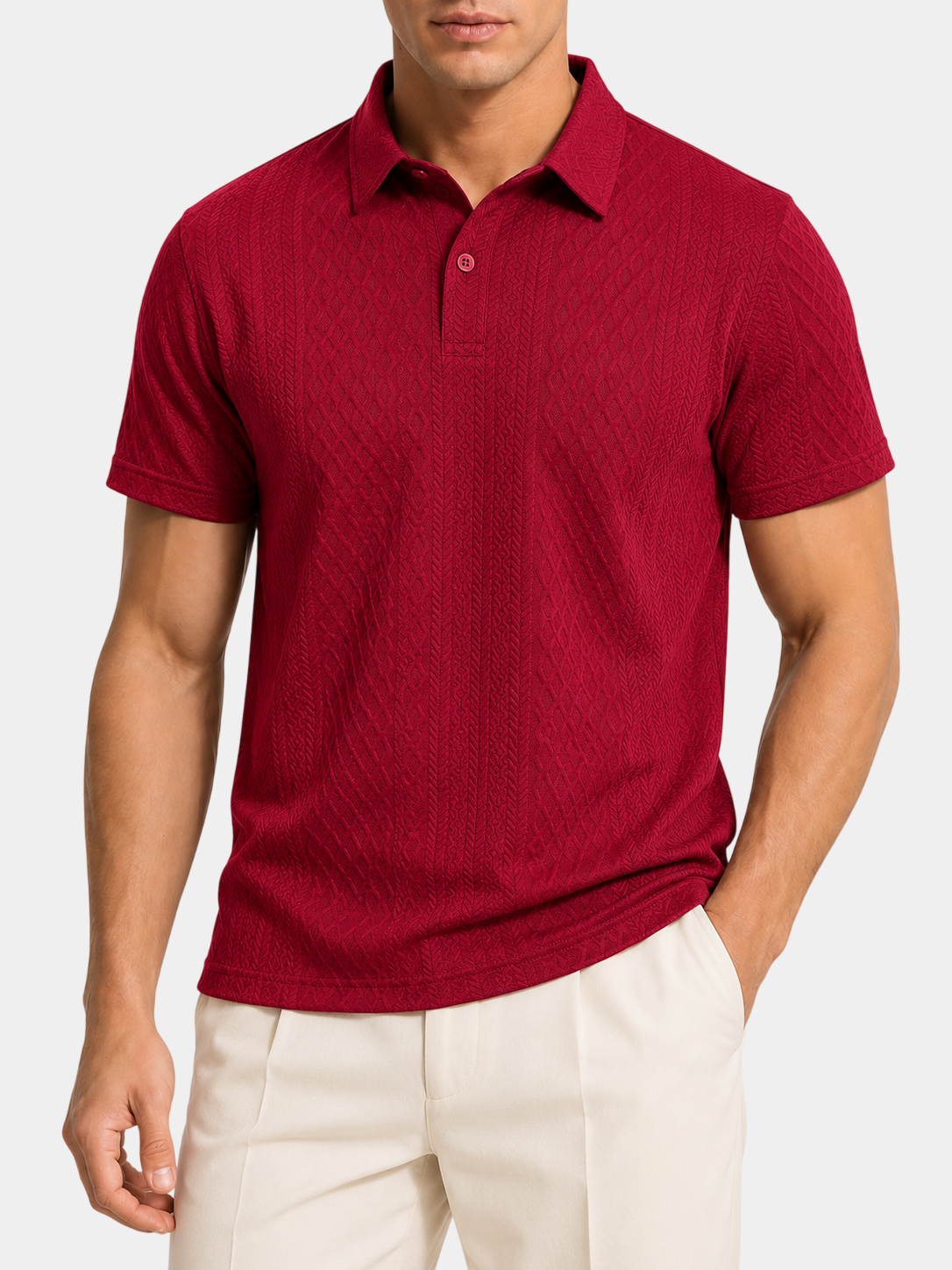 Classic Textured Jacquard Polo Shirt