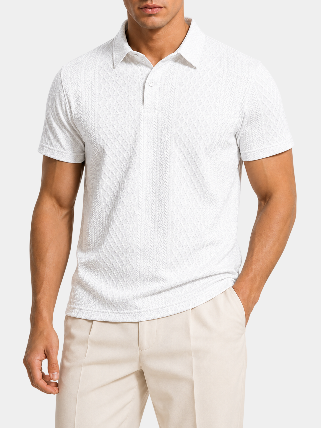 Classic Textured Jacquard Polo Shirt