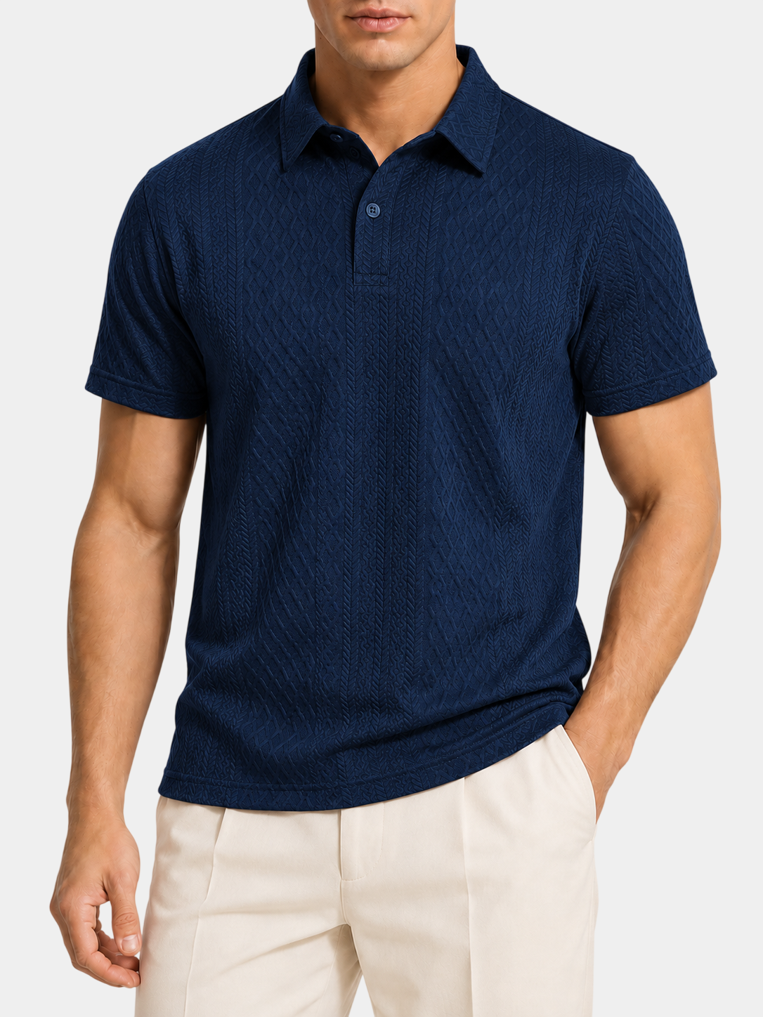 Classic Textured Jacquard Polo Shirt
