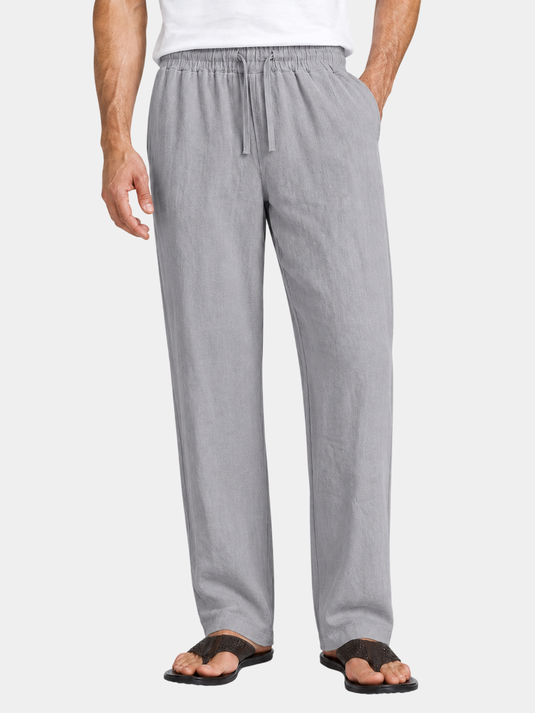 Lightweight Relaxed-Fit Linen Drawstring Pants