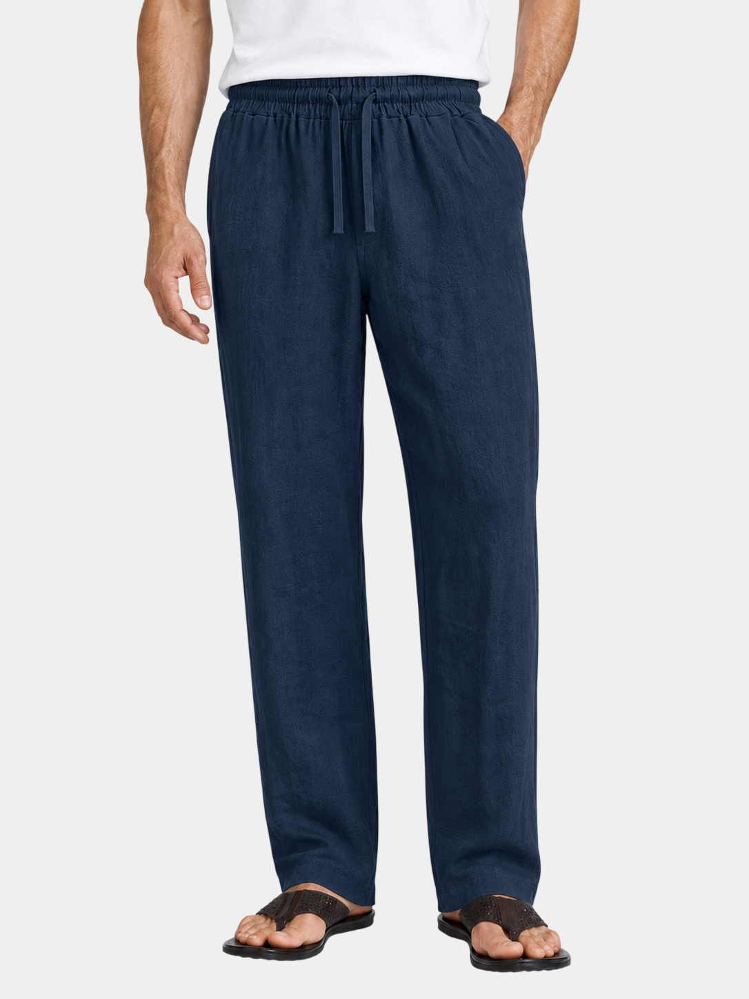 Lightweight Relaxed-Fit Linen Drawstring Pants