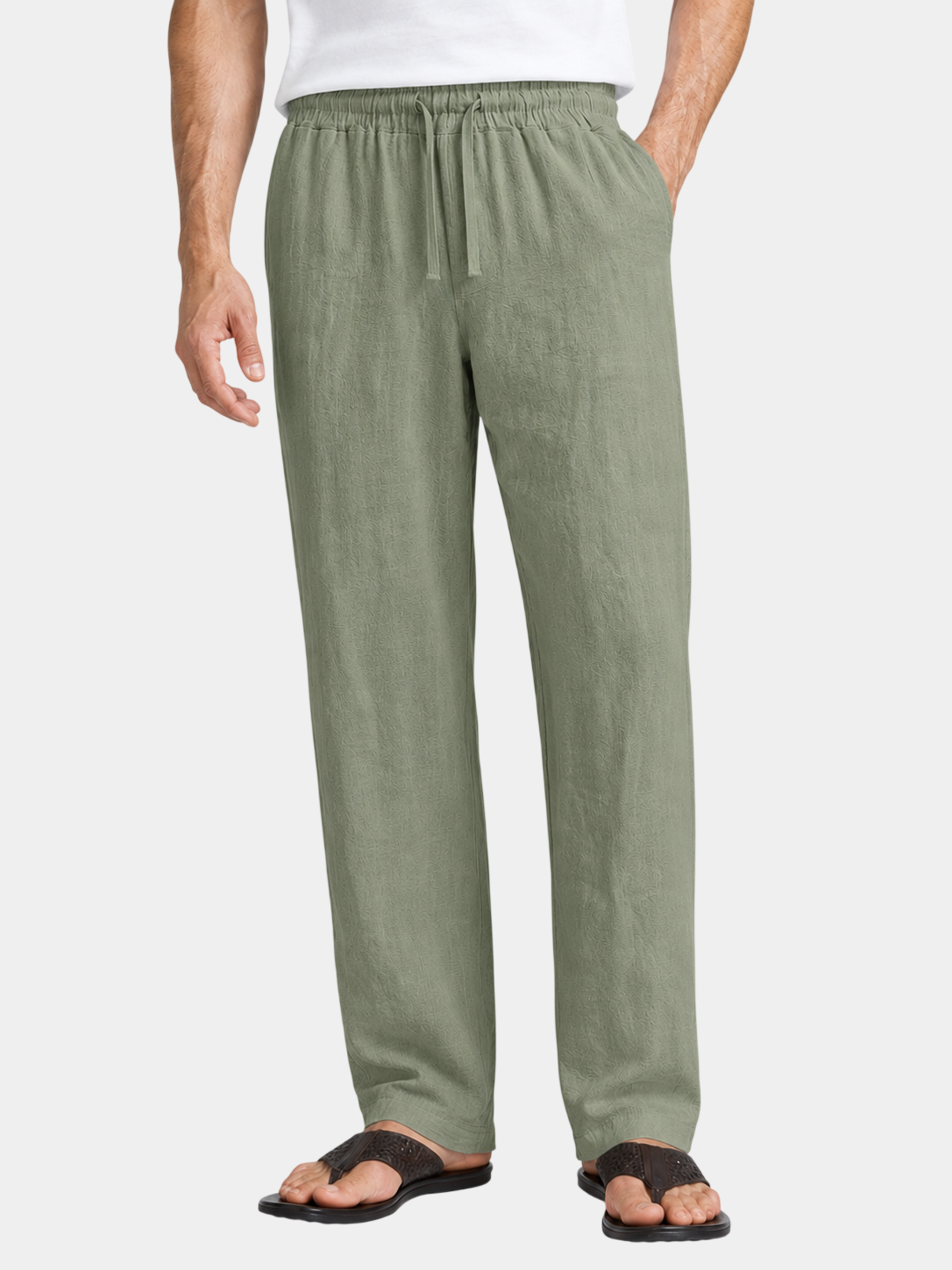 Lightweight Relaxed-Fit Linen Drawstring Pants