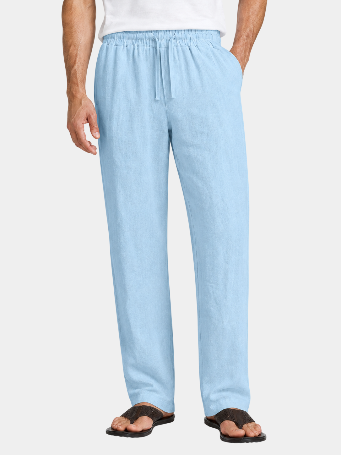 Lightweight Relaxed-Fit Linen Drawstring Pants