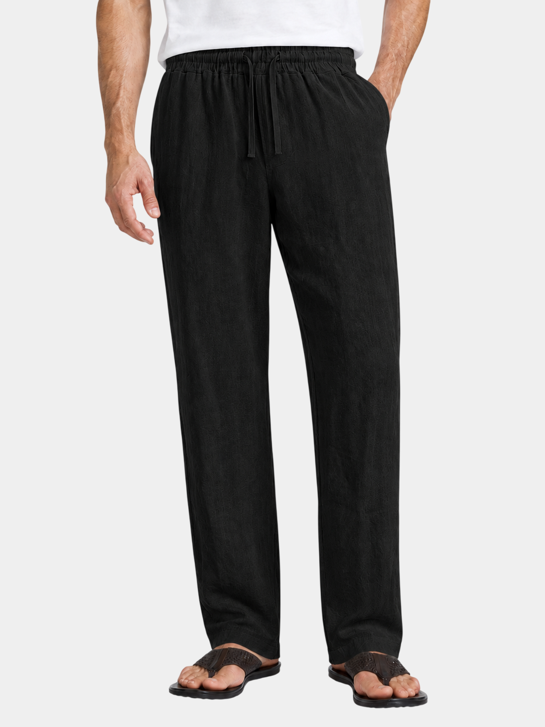 Lightweight Relaxed-Fit Linen Drawstring Pants