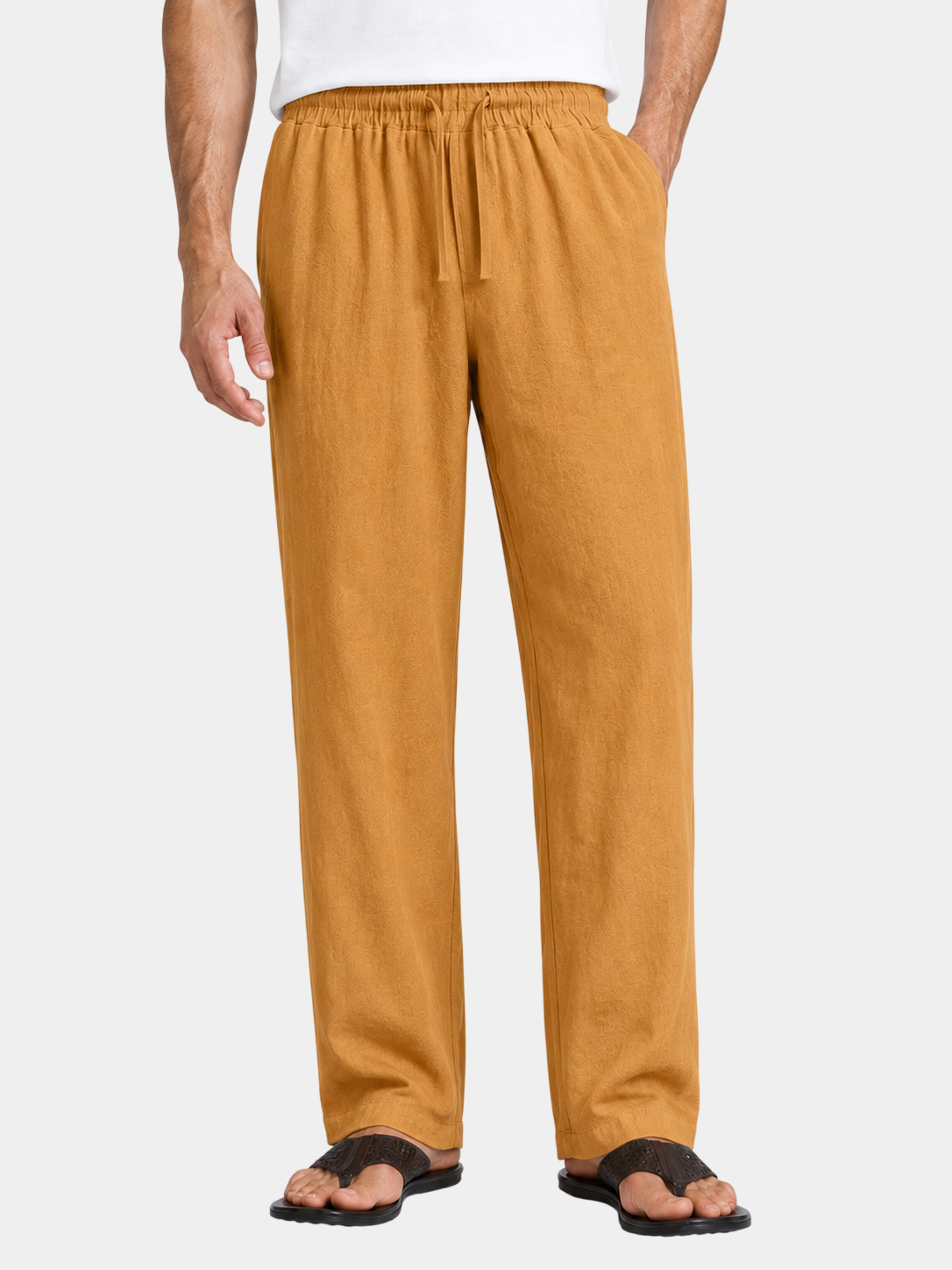 Lightweight Relaxed-Fit Linen Drawstring Pants