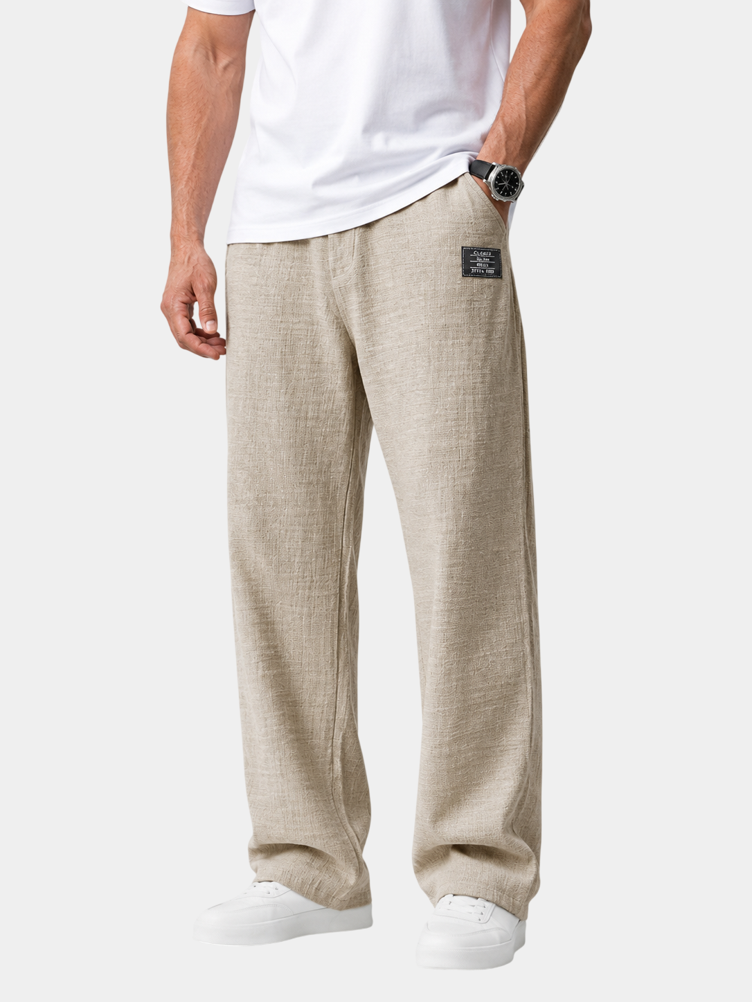 Lightweight Textured Cotton-Blend Pants