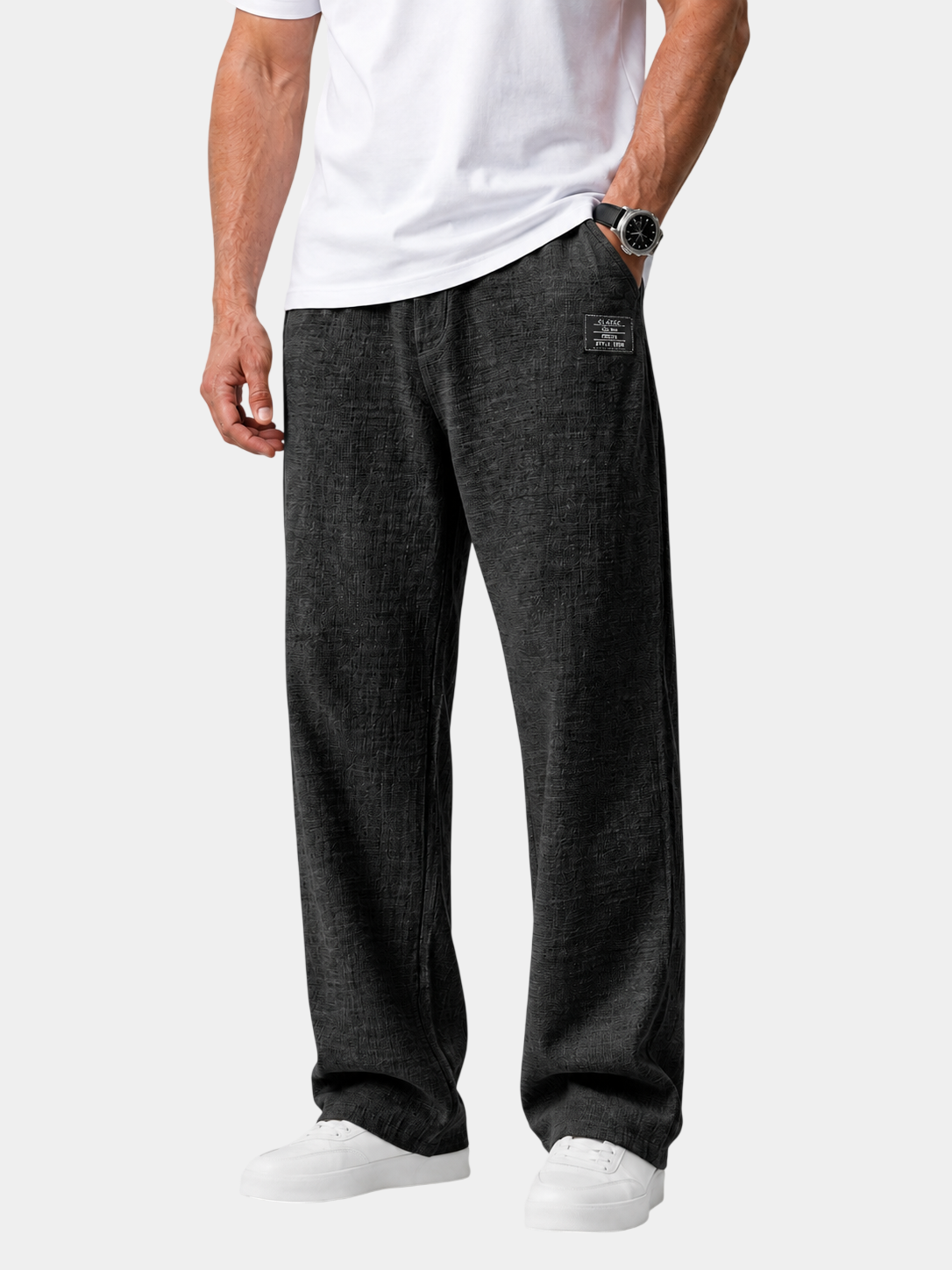 Lightweight Textured Cotton-Blend Pants