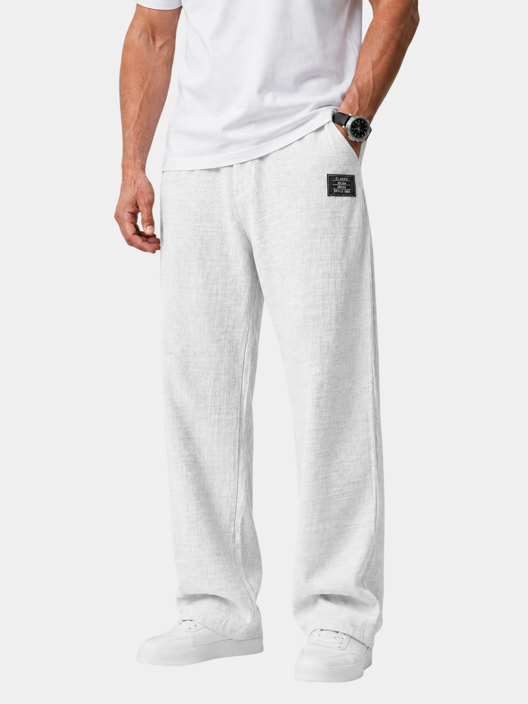 Lightweight Textured Cotton-Blend Pants
