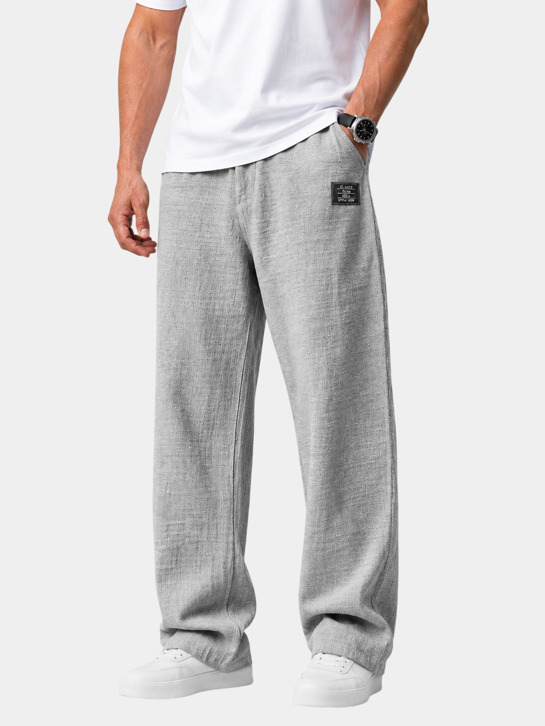 Lightweight Textured Cotton-Blend Pants