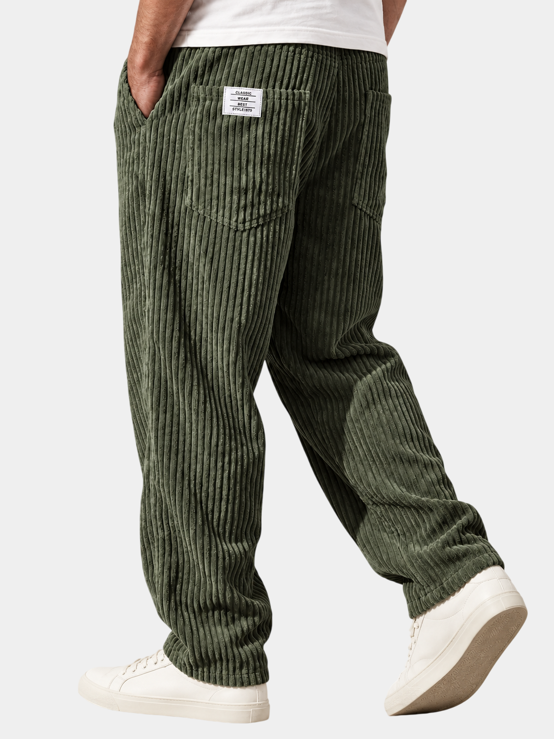 Relaxed Fit Corduroy Drawstring Pants