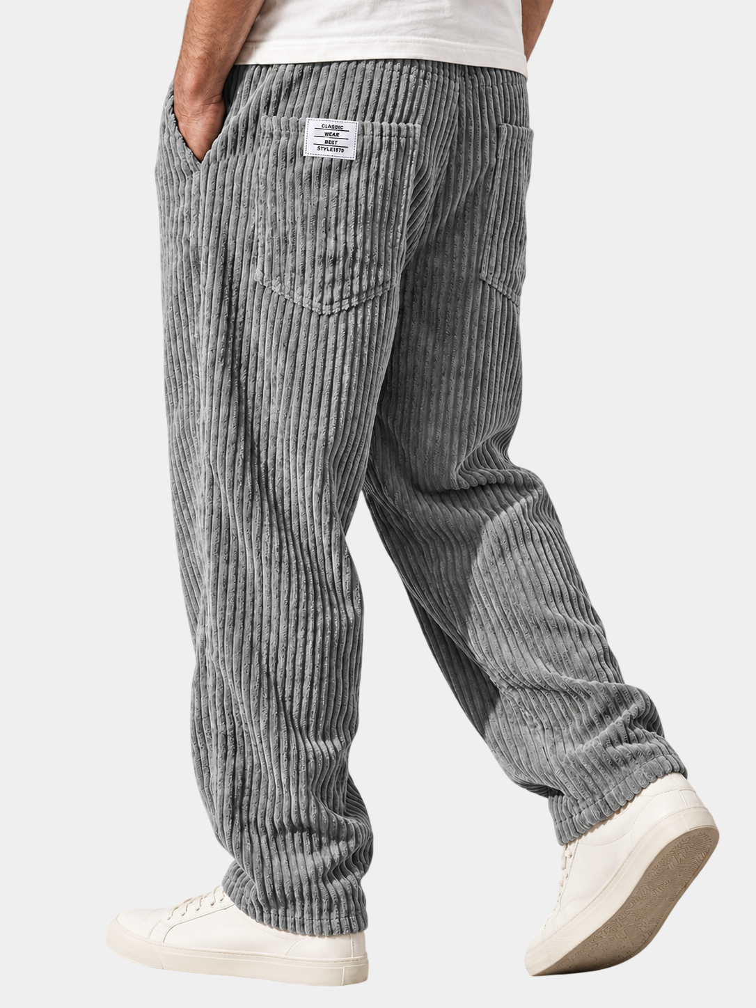 Relaxed Fit Corduroy Drawstring Pants