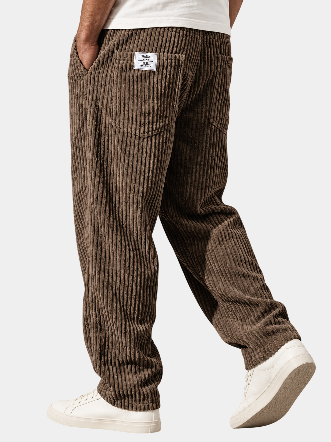 Relaxed Fit Corduroy Drawstring Pants