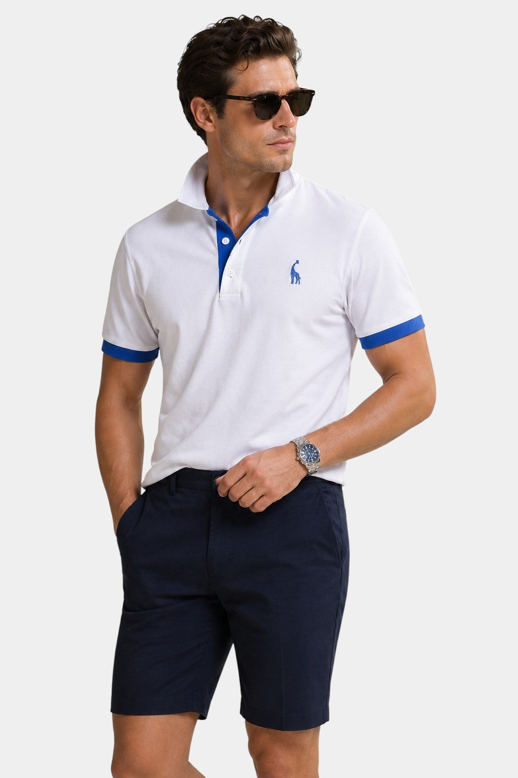 Cotton Blend Embroidered Polo Shirt