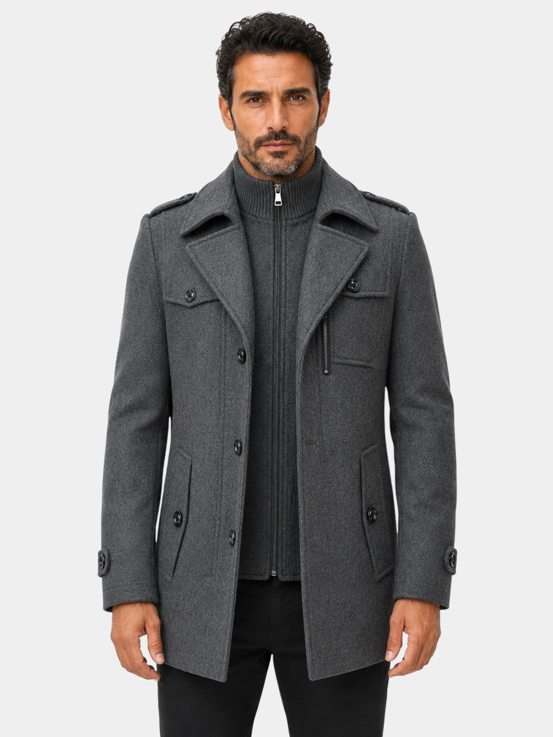 Ckesemen Double Layer Wool Coat