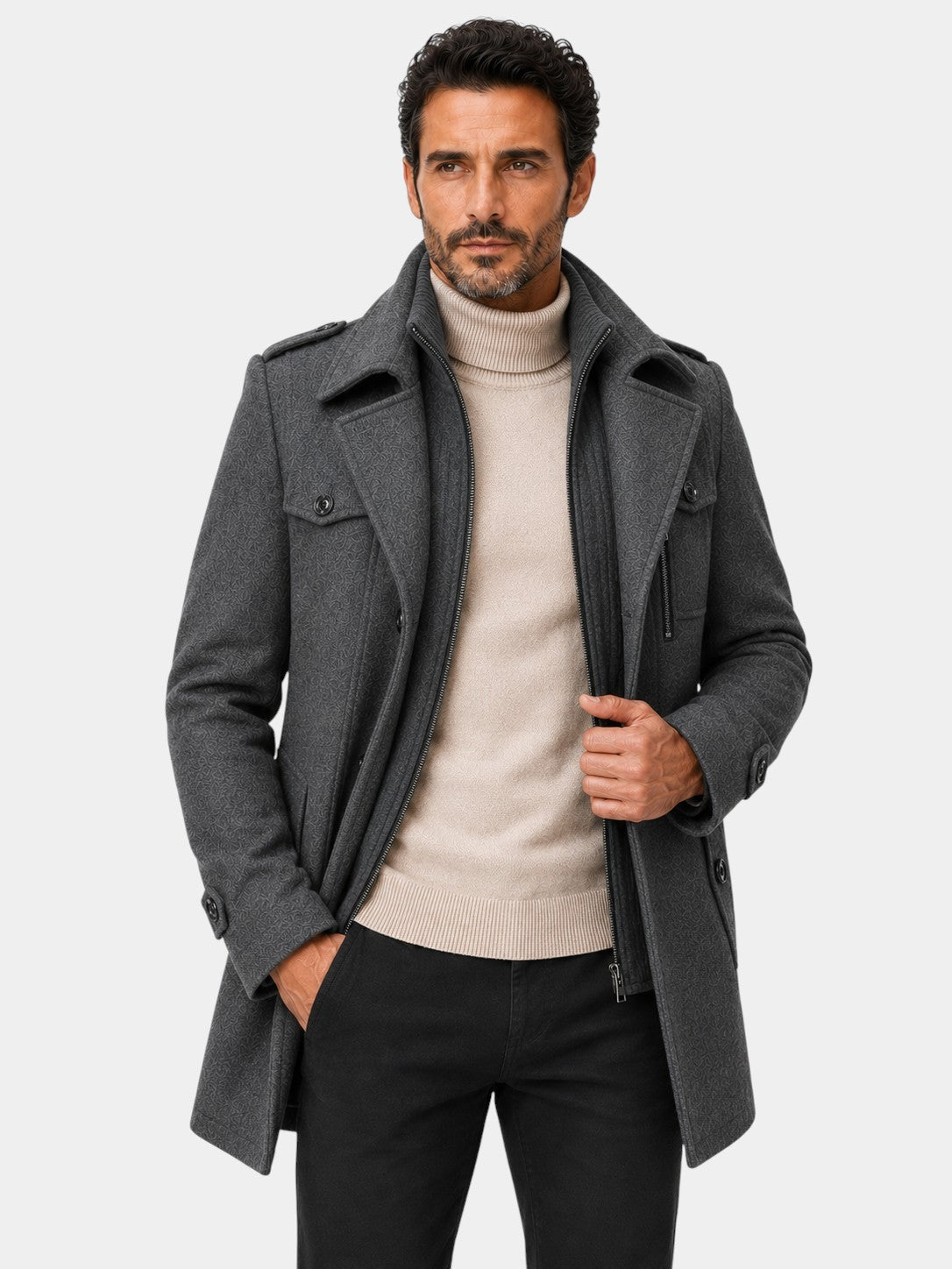 Ckesemen Double Layer Wool Coat