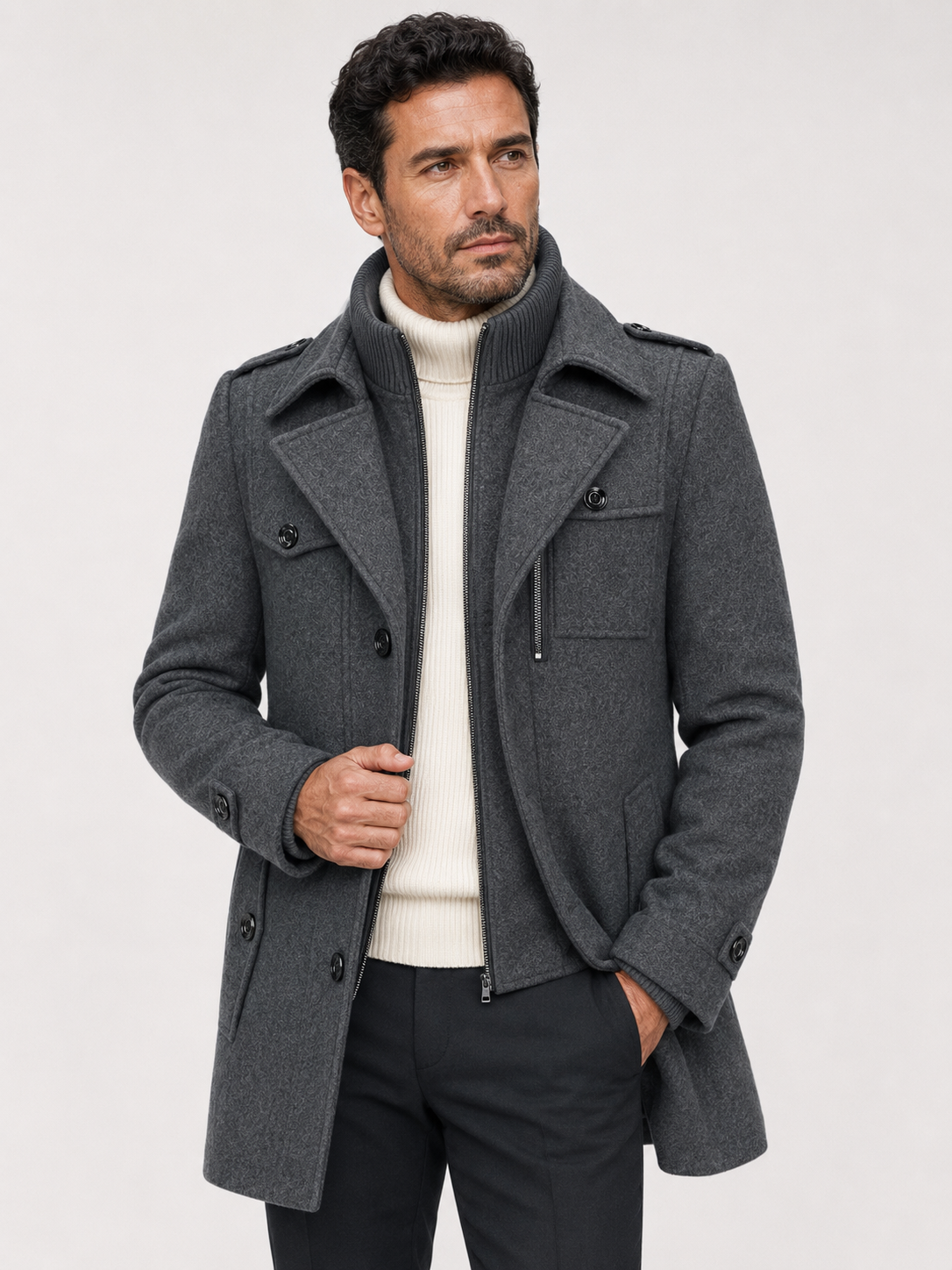 Ckesemen Double Layer Wool Coat
