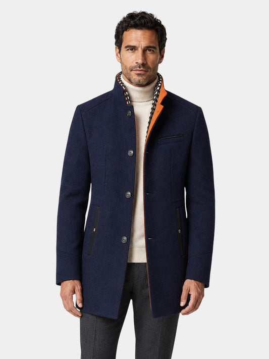 Thick Stand Collar Detachable Scarf Wool Coat
