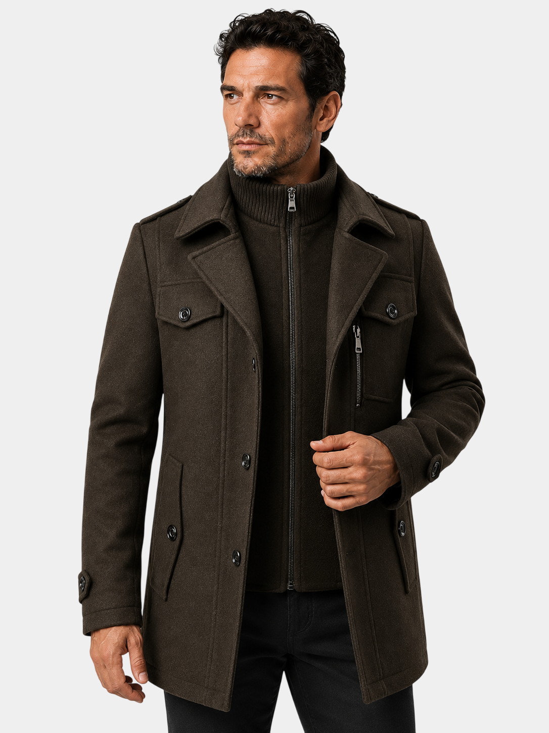 Ckesemen Double Layer Wool Coat