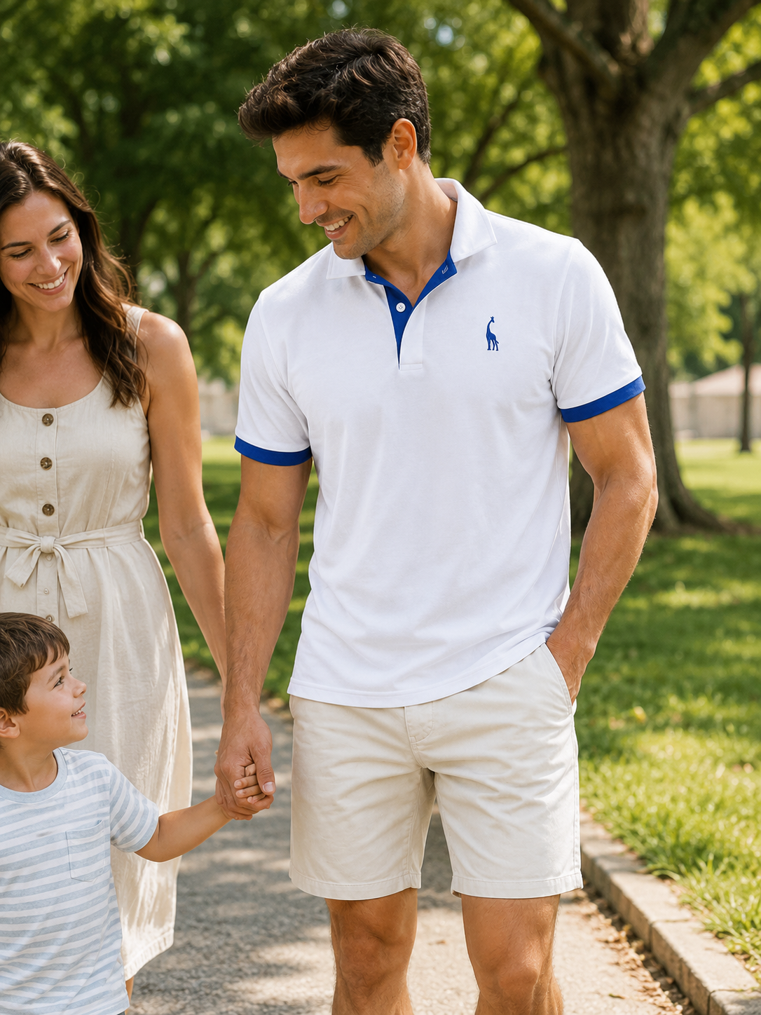 Cotton Blend Embroidered Polo Shirt