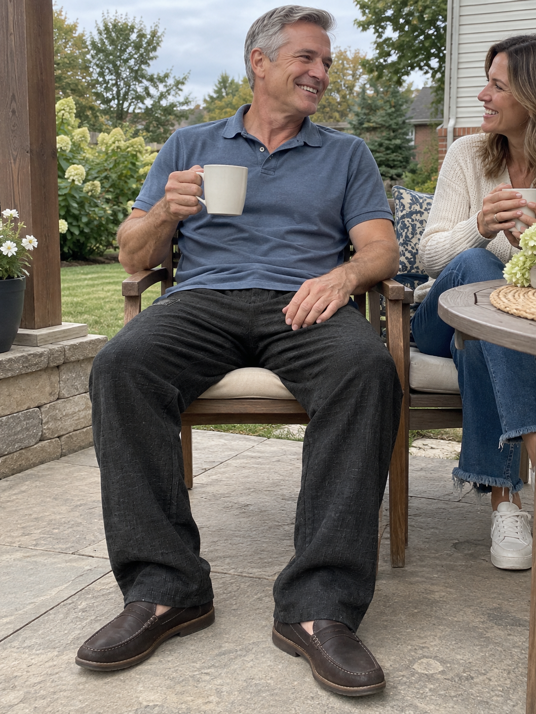 Lightweight Textured Cotton Linen Pants