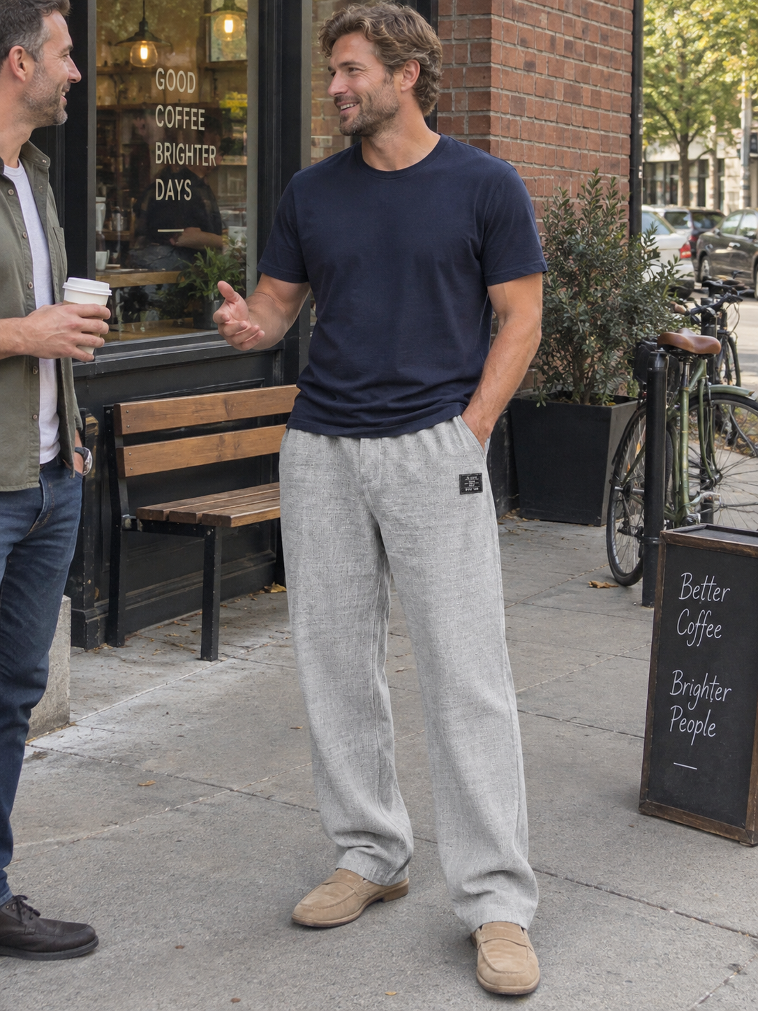 Lightweight Textured Cotton Linen Pants