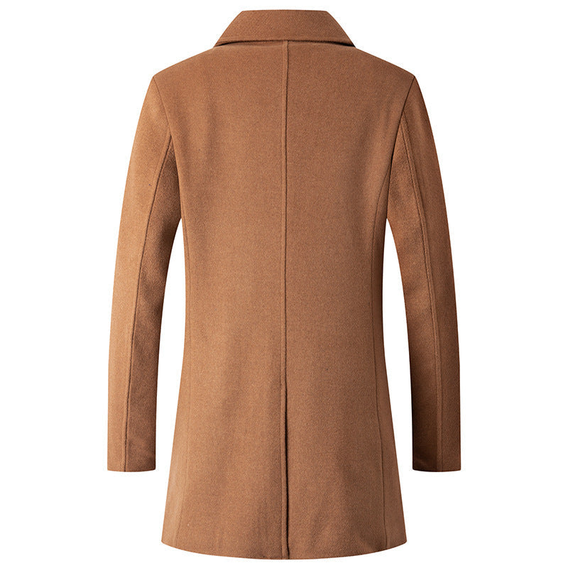 Men's Premium Double-Breasted Wool Pea Coat