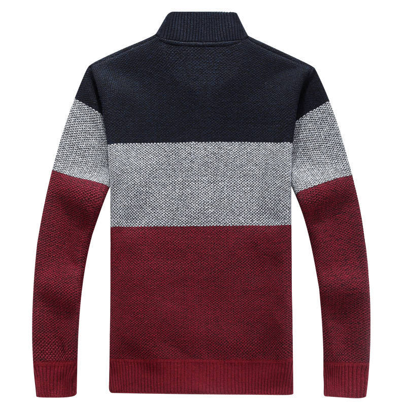 Men's Casual Gradient Knitted Zipper Sweater