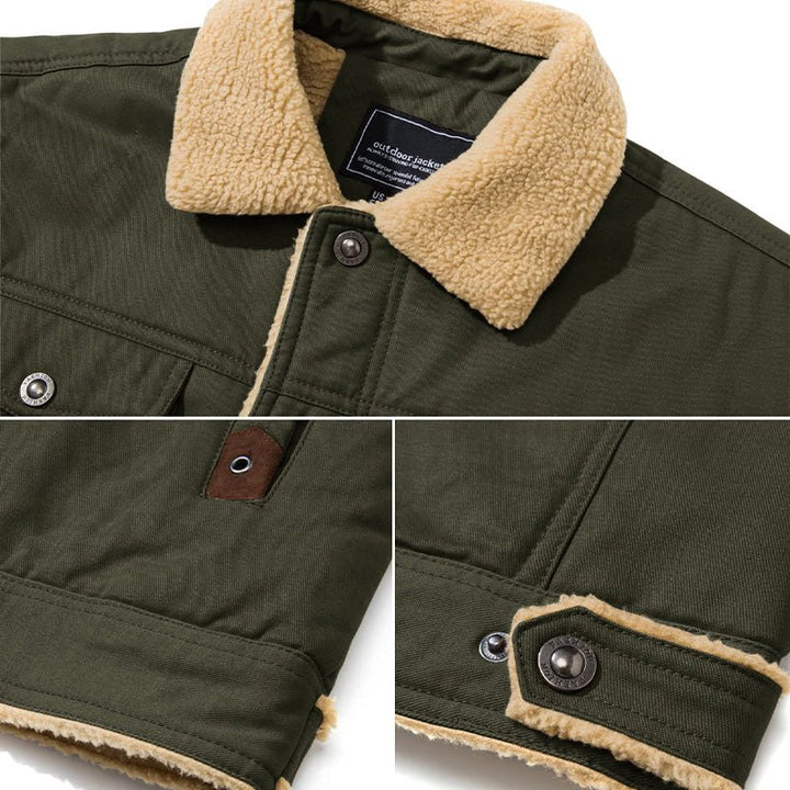 Men's Thick Fleece-Lined Cotton Casual Jacket