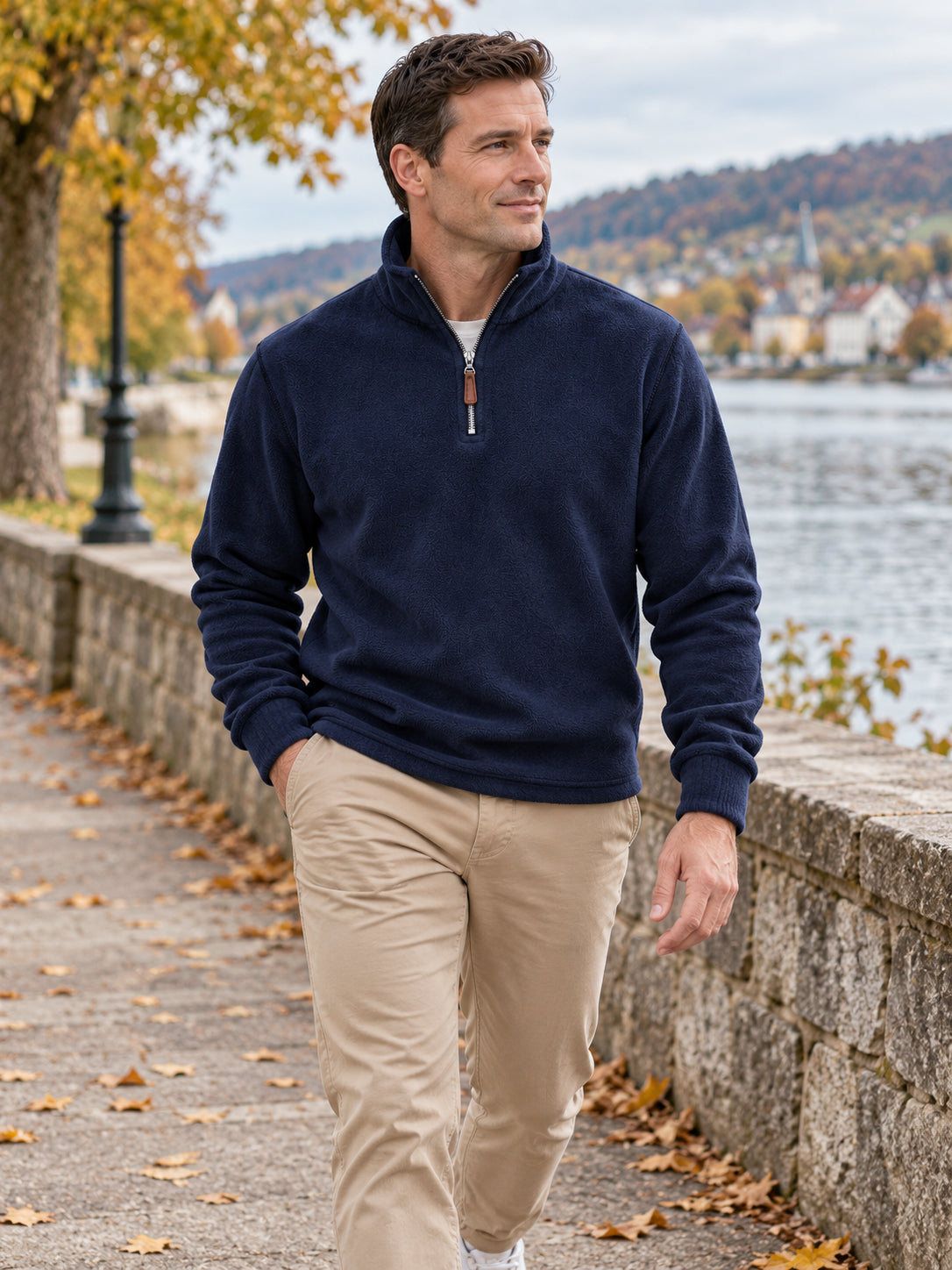 Premium Thick Stand Collar Polar Fleece Pullover