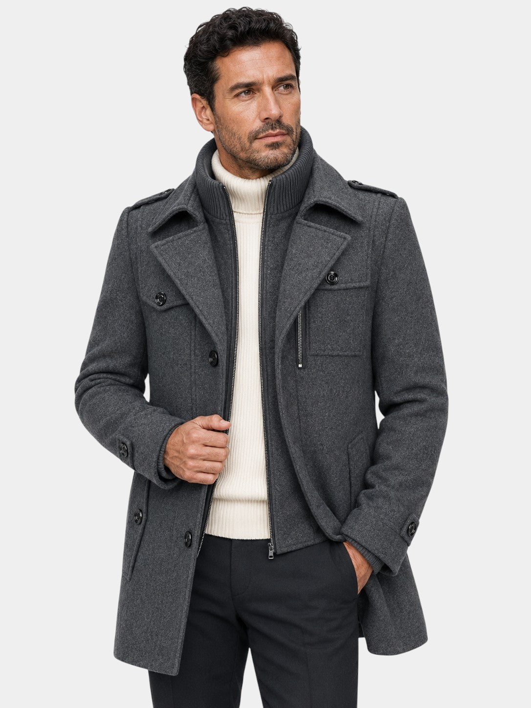 Ckesemen Double Layer Wool Coat